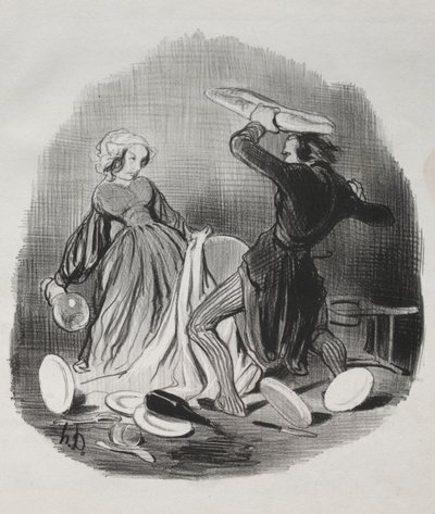 Ah! Luuletko, että vaimosi ei tarjoa sinulle tarpeeksi, konna. . . . tekijältä Honoré Daumier