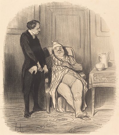 Ah! lääkäri... luulen... että minulla on rintakehä! tekijältä Honoré Daumier