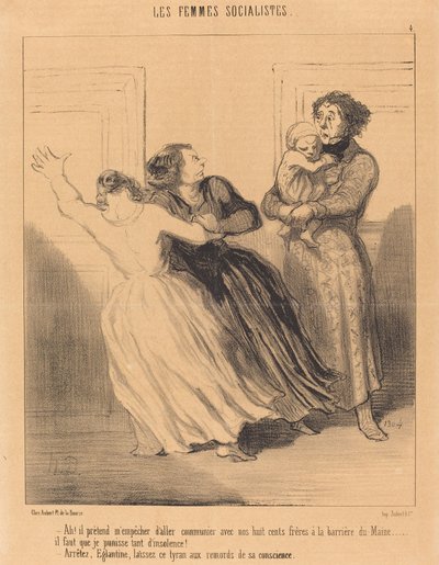 Ah! hän teeskentelee estävänsä minua lähtemästä... tekijältä Honoré Daumier