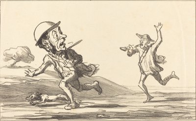 Tule!... näyttää... varattu metsästys tekijältä Honoré Daumier