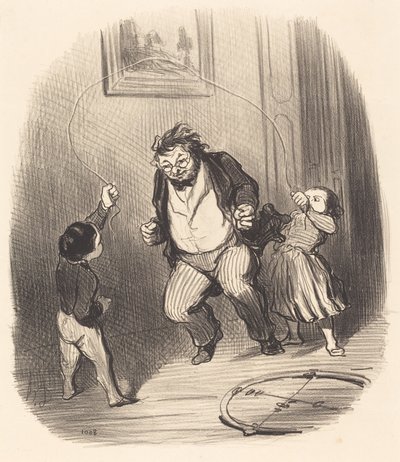 Tule, isä... lisää... kolmekymmentäkaksi kierrosta!... tekijältä Honoré Daumier