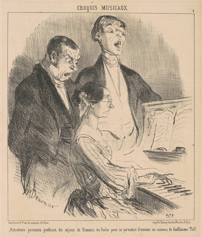 Pariisin amatöörit nauttivat Rossinin oleskelusta tekijältä Honoré Daumier