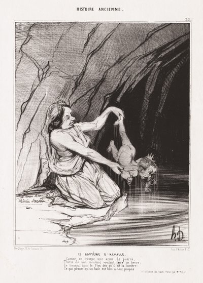 Muinainen historia: Pl. 22, Akilleuksen kaste tekijältä Honoré Daumier