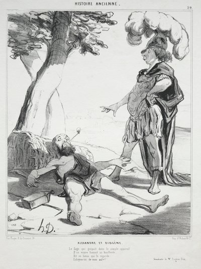 Muinainen historia, levy 20: Aleksanteri ja Diogenes tekijältä Honoré Daumier