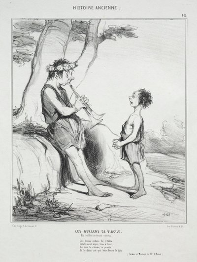 Muinainen historia, levy 48: Vergiliusin paimenet, 31. joulukuuta 1842. tekijältä Honoré Daumier