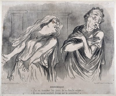 Andromaque-kaiverrus Honore Daumierin (1808-1879) teoksessa ”Le Charivari””. Palais Longchamp, Marseillen taidemuseo. tekijältä Honoré Daumier