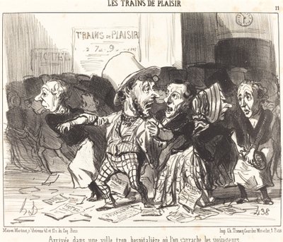 Saapuminen kaupunkiin, joka on liian vieraanvarainen... tekijältä Honoré Daumier
