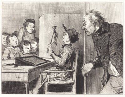 Odota... annan sinulle... koulunjohtajalta tekijältä Honoré Daumier