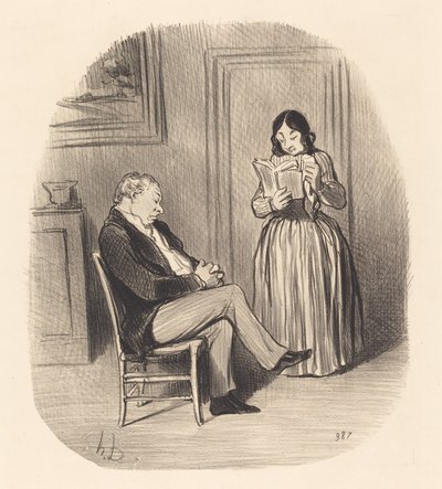 Porvaria luetaan, päivällisen jälkeen muutama luku... tekijältä Honoré Daumier