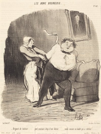 Räätälin räätäli... toinen takki... kutistunut! tekijältä Honoré Daumier
