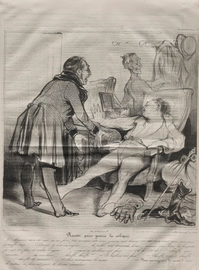 Caricaturana, plate 72: Recipe to Cure Colic tekijältä Honoré Daumier