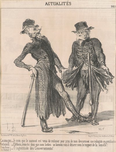 Casmajou – Ratapoil (molemmat kuorossa) tekijältä Honoré Daumier