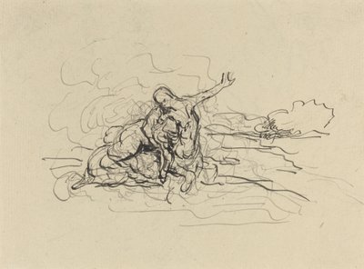 Kentauri kantaa naisen pois tekijältä Honoré Daumier