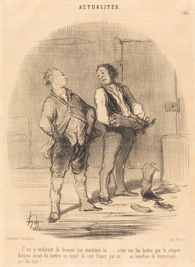 Onko ärsyttävää harjata näitä koneita siellä... tekijältä Honoré Daumier