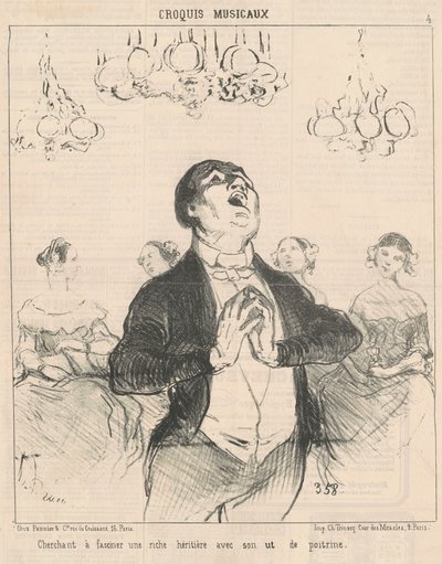 Pyrkiessään kiehtomaan varakkaita... tekijältä Honoré Daumier