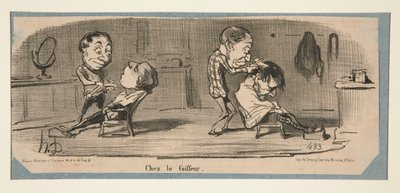 Räätälöillä, kampaajalla, Charivarissa, 3., 16. ja 19. helmikuuta 1853 tekijältä Honoré Daumier