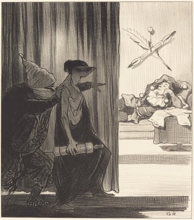Mimi Véron työnsi Clytemnestraa... tekijältä Honoré Daumier