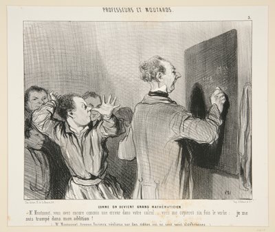 Kun ihmisestä tulee suuri matemaatikko; No. 3 Professorit ja Sinapit tekijältä Honoré Daumier