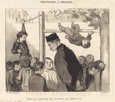 Kuinka voimistelu harjoittelee raajoja... tekijältä Honoré Daumier