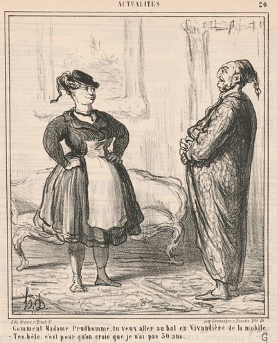 Miten rouva Prudhomme... Elävänä... tekijältä Honoré Daumier