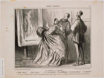 Parisian Sketches- Vierailu studiossa- Mikä luonnos! Mikä piirustus! Se on Van Dyck tekijältä Honoré Daumier
