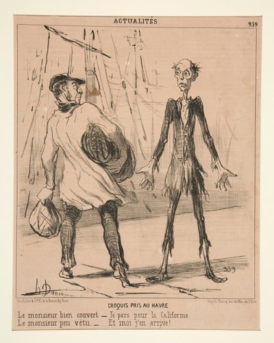 Le Havressa otettu luonnos: Hyvin peitetty herrasmies tekijältä Honoré Daumier