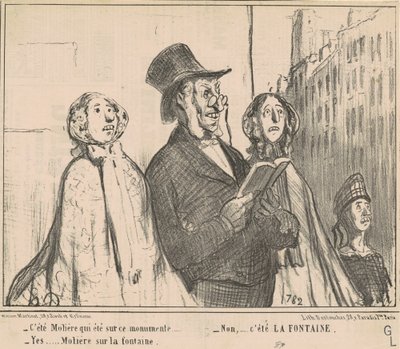Molière oli tässä monumentissa... tekijältä Honoré Daumier