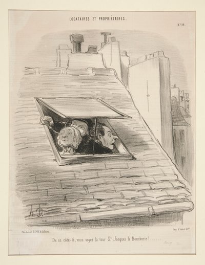 Tältä puolelta näet St. Jacques la Boucherien tornin! tekijältä Honoré Daumier