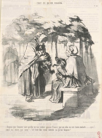 Siitä lähtien, kun Zémire tiesi, että hän maksaisi minulle viisitoista frangia... tekijältä Honoré Daumier