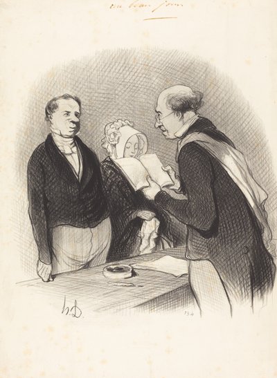 Pormestarin edessä tekijältä Honoré Daumier