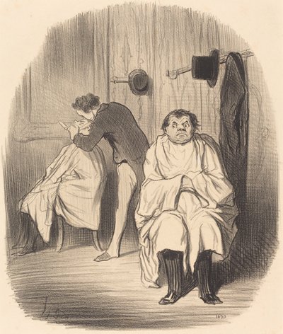 Paholainen!... näyttää siltä, ​​​​että partaveitsi ei ole kovin hyvä... tekijältä Honoré Daumier