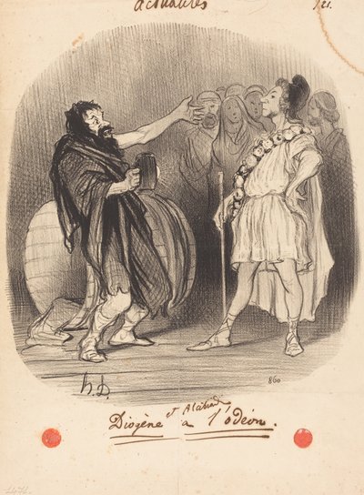 Diogenes ja Alkibiades Odéonissa tekijältä Honoré Daumier