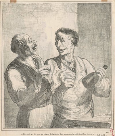 Sanoa, että on ihmisiä, jotka juovat absinttia... tekijältä Honoré Daumier
