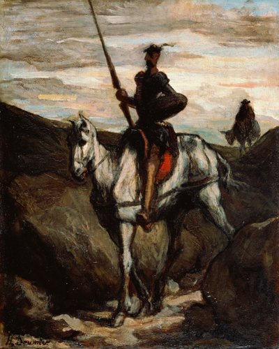 Don Quijote vuorilla tekijältä Honoré Daumier