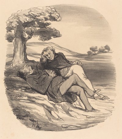 Suloinen vapaa-aika eläkkeellä olevan rautakaupan... tekijältä Honoré Daumier