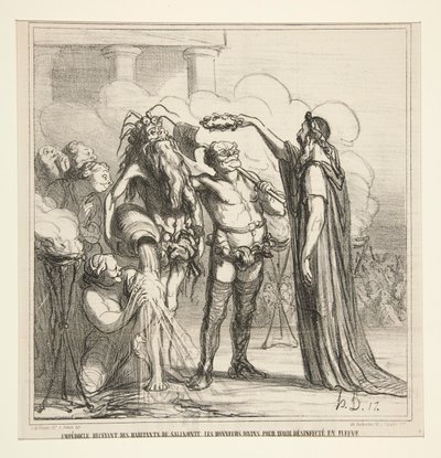 Empedocles vastaanottaa tekijältä Honoré Daumier