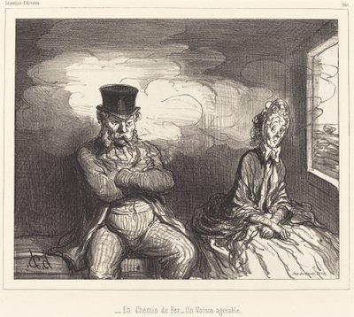 Rautateillä... miellyttävä naapuri tekijältä Honoré Daumier