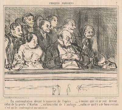 Mietityksissä oopperan laivan edessä tekijältä Honoré Daumier