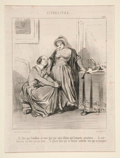 Ja sanoa, että Proudhon ei halua meidän menevän sosialistijuhliin tekijältä Honoré Daumier