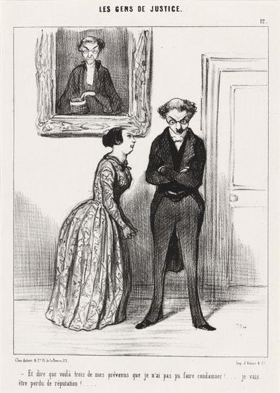 Ja ajatella, että tässä on kolme... varoitettu, etten voinut saada niitä tuomituksi!... tekijältä Honoré Daumier