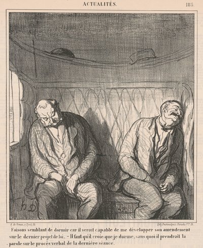 Teeskennetään nukkuvamme... tekijältä Honoré Daumier