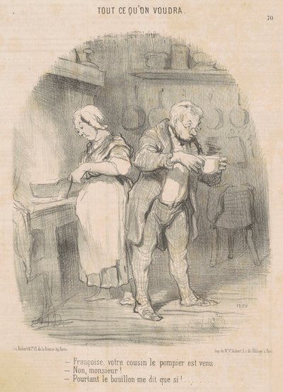 Francois, serkkusi palomies tuli... tekijältä Honoré Daumier