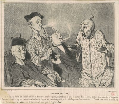Tupakoitsijat ja nuuskatut tekijältä Honoré Daumier