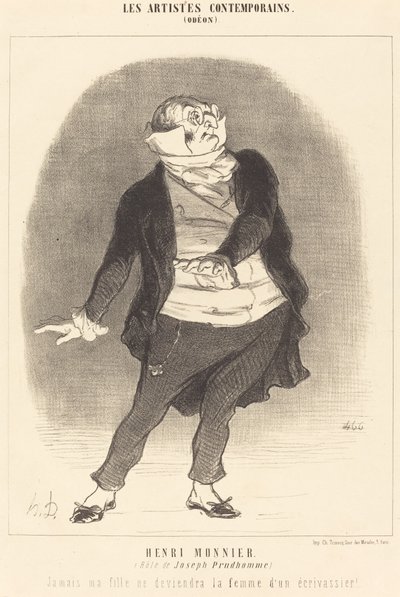 Henri Monnier (Joseph Prudhommen rooli) tekijältä Honoré Daumier