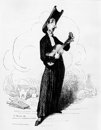 Humoristinen piirustus Mathieu Joseph Bonaventure Orfilasta (1787-1853) (kaiverrus) tekijältä Honoré Daumier