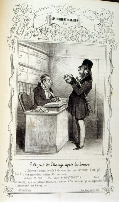 Kuvitus ideoista ja legendoista Philipon, otsikolla Les Cent ja Robert Macaire tekijältä Honoré Daumier
