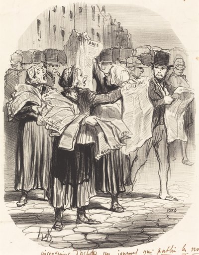Lehden ostamisen huono puoli... tekijältä Honoré Daumier