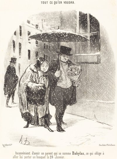 Huono puoli siitä, että vanhempana on nimeltään Babylas... tekijältä Honoré Daumier