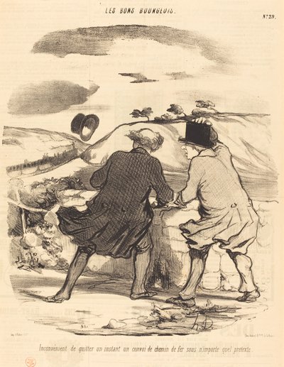 Haittana on jättää rautatiesaattue... tekijältä Honoré Daumier