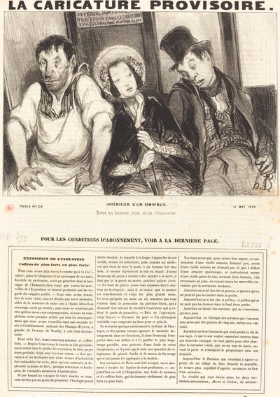 Omnibussin sisätilat tekijältä Honoré Daumier